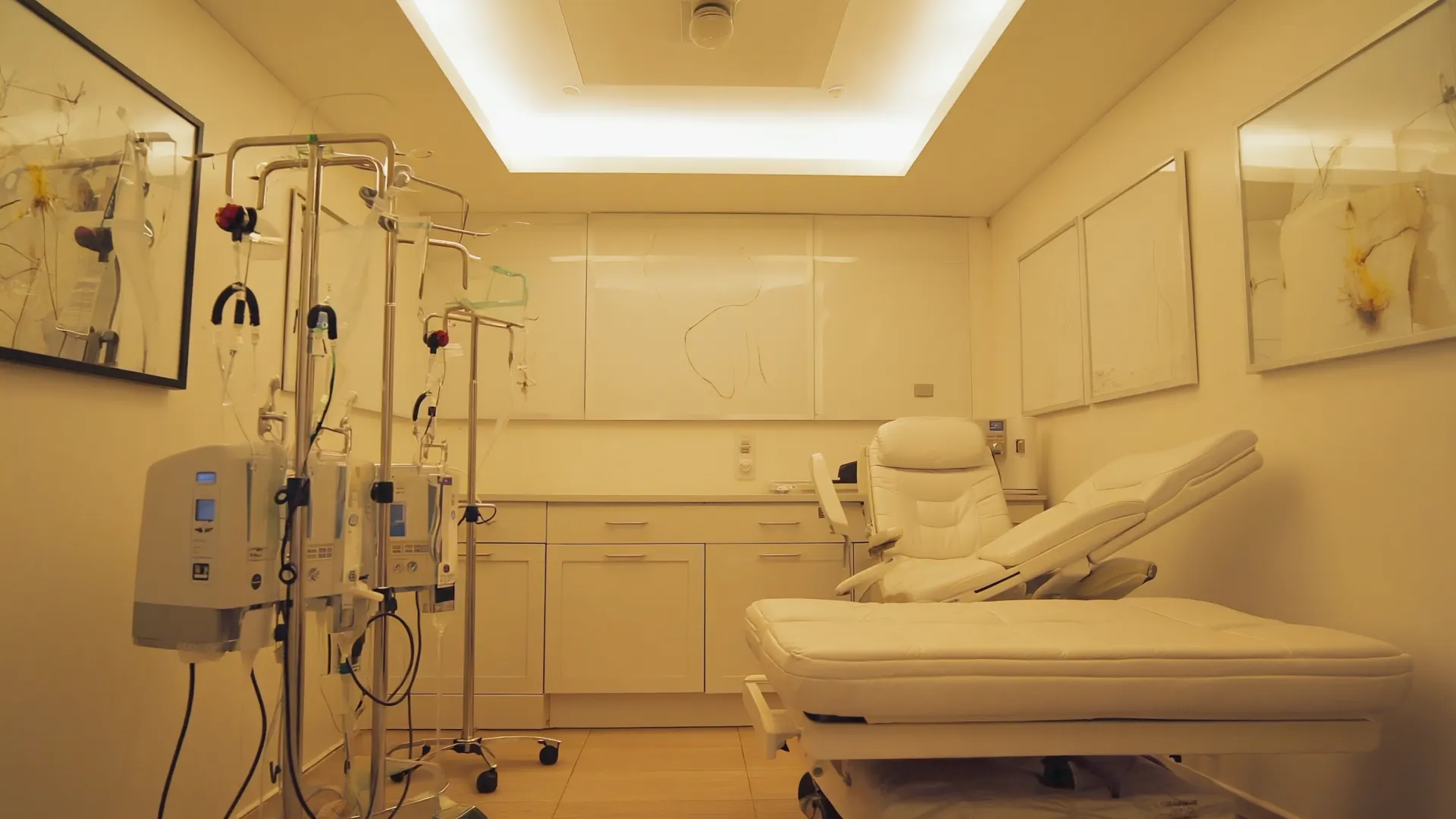 Premium IV therapy treatment room with medical chair and infusion equipment