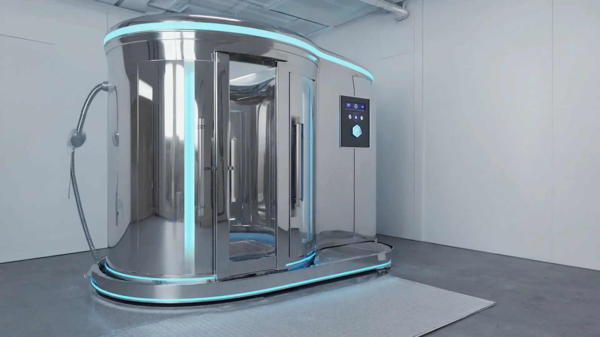 Professional cryotherapy chamber in wellness facility
